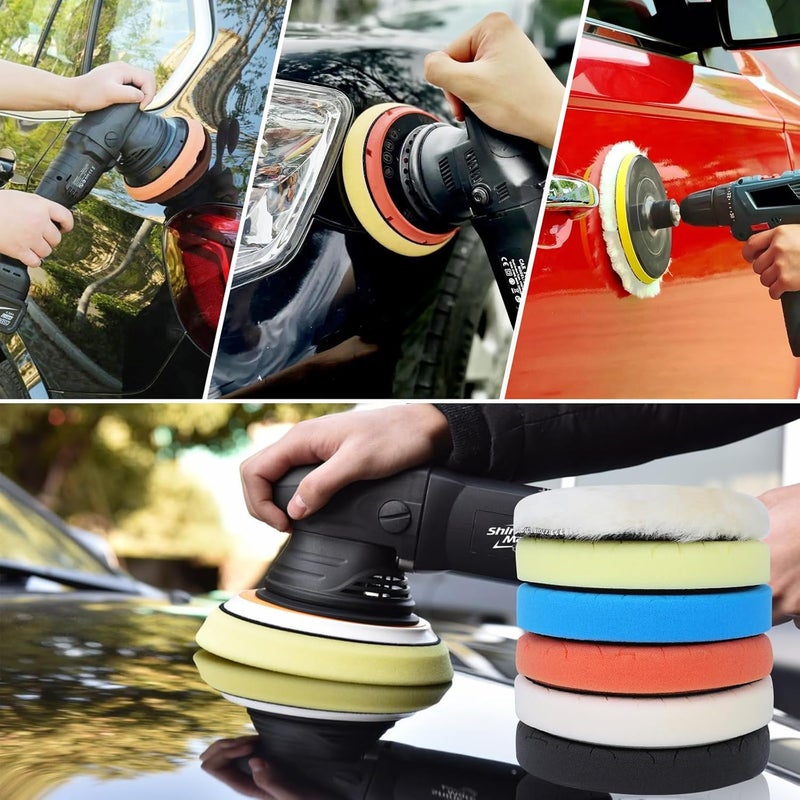 IPELY 6 Pcs 5 Inch Buffing Pads, Polishing Pads 5.5 Inch 140 mm Face for 5 Inch 125mm Base Plate Compounds, Buffer Pads for Polishing and Waxing - Image 3